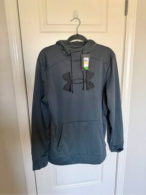 Under Armour Charcoal Gray Hooded Pullover with Logo